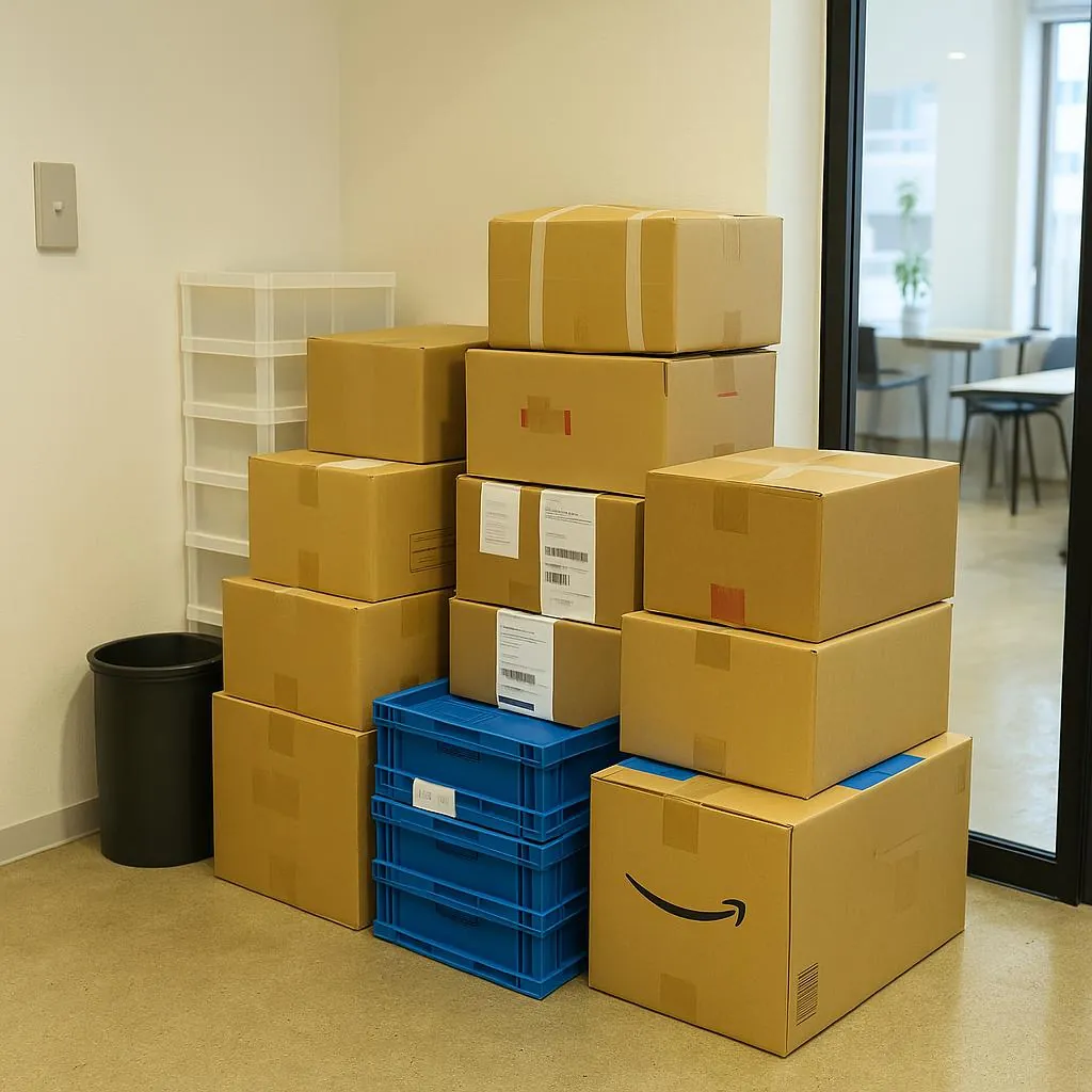 画材や備品を保管できる収納スペース